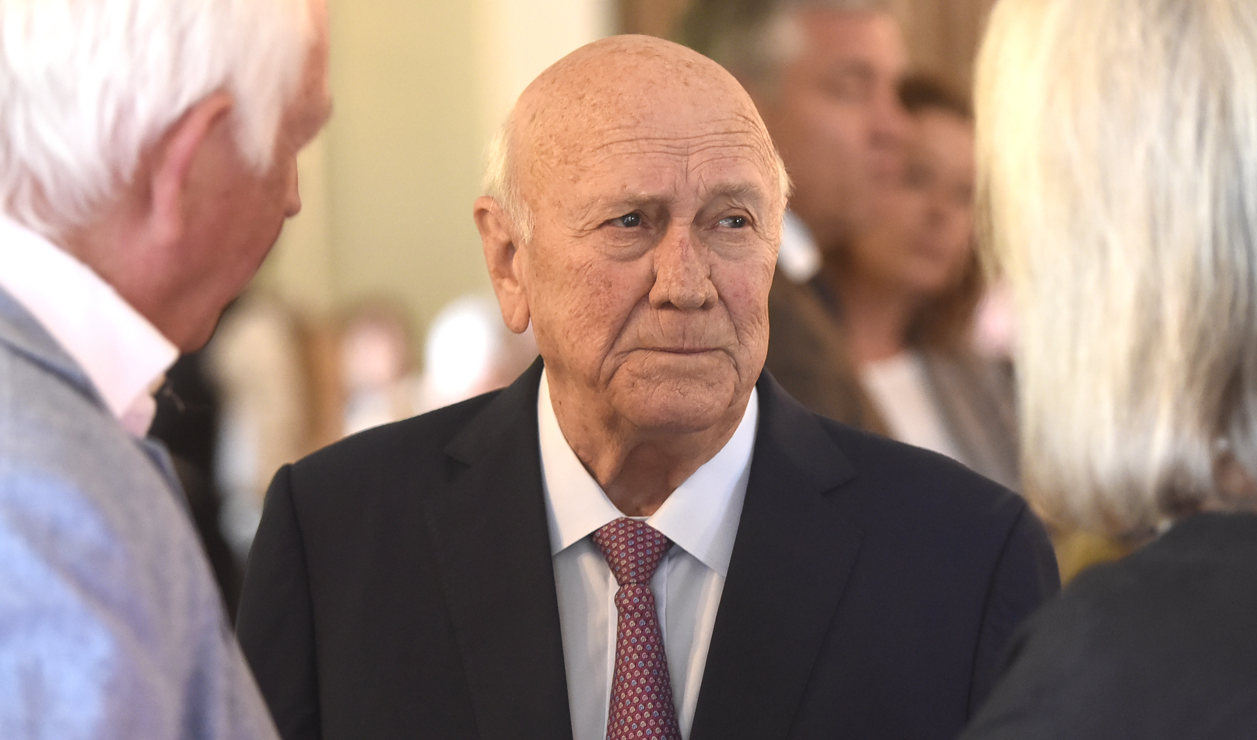 Later former SA president FW de Klerk