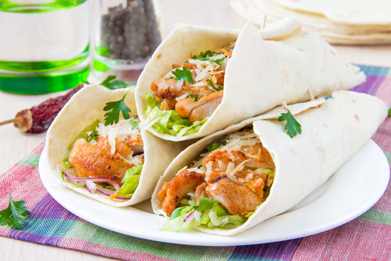 Parmesan pesto chicken wrap 
