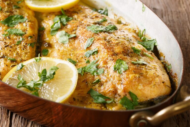 Recipe of the day Grilled fish with garlic, white wine and butter sauce