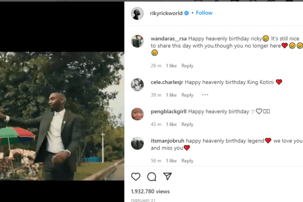 ‘We miss you’ – Fans wish late Riky Rick a happy heavenly birthday