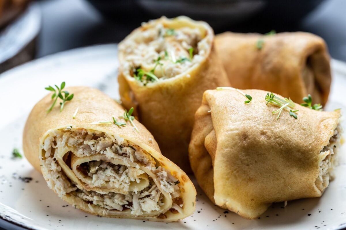 Recipe of the day Savoury pancake rolls with chicken