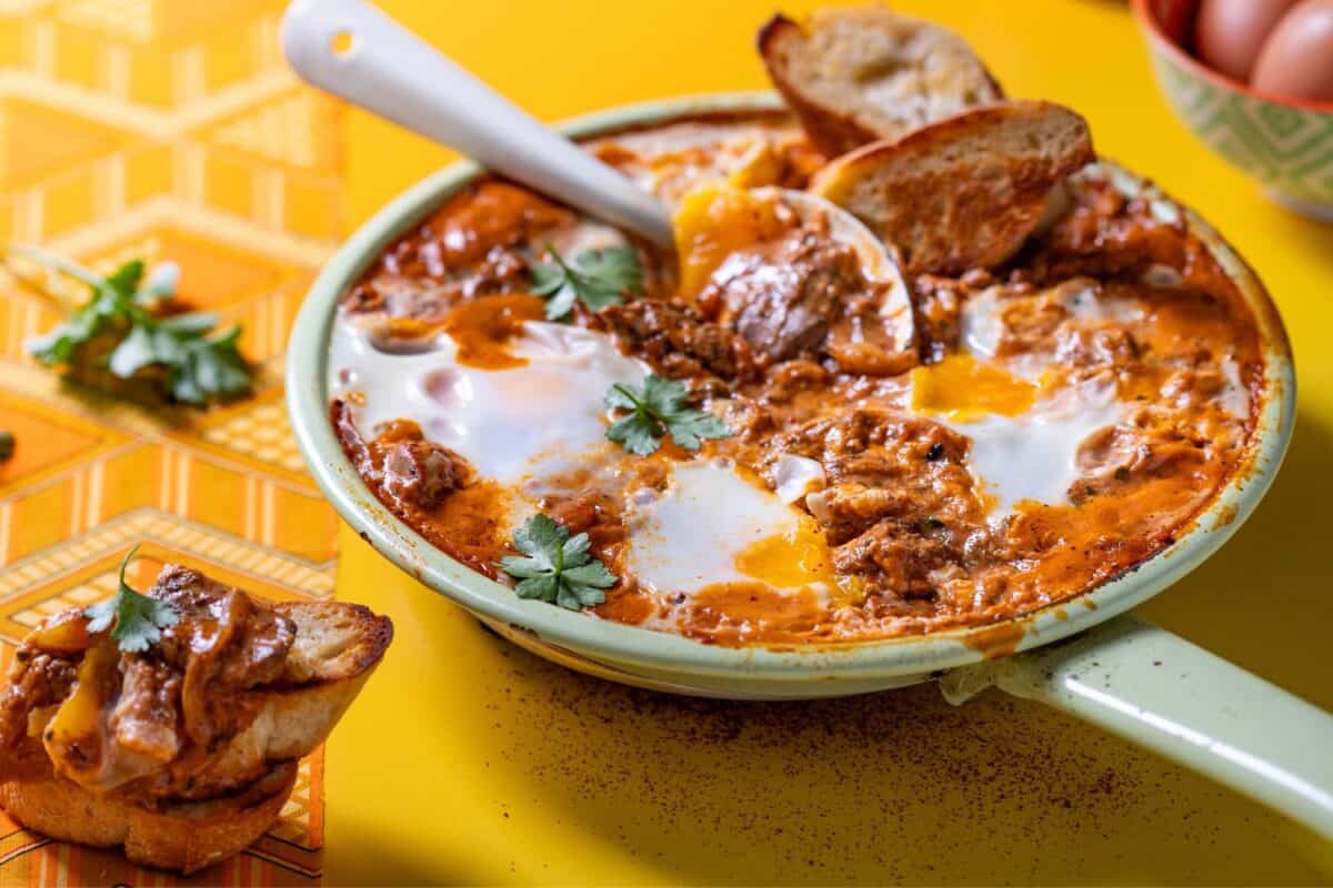 Recipe of the day Eggs baked in periperi chicken livers
