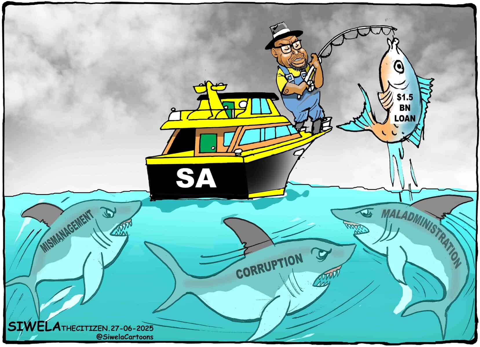 SA World Bank loan cartoon