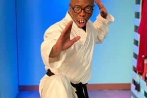 Oscar Mgudlwa in character as Madluphuthu