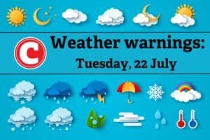 Weather forecast 22 July 2025
