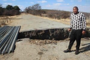The road that has a cavity big enough to swallow a car whole