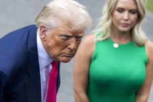 President Trump responds to questions from the media as he departs for Pennsylvania