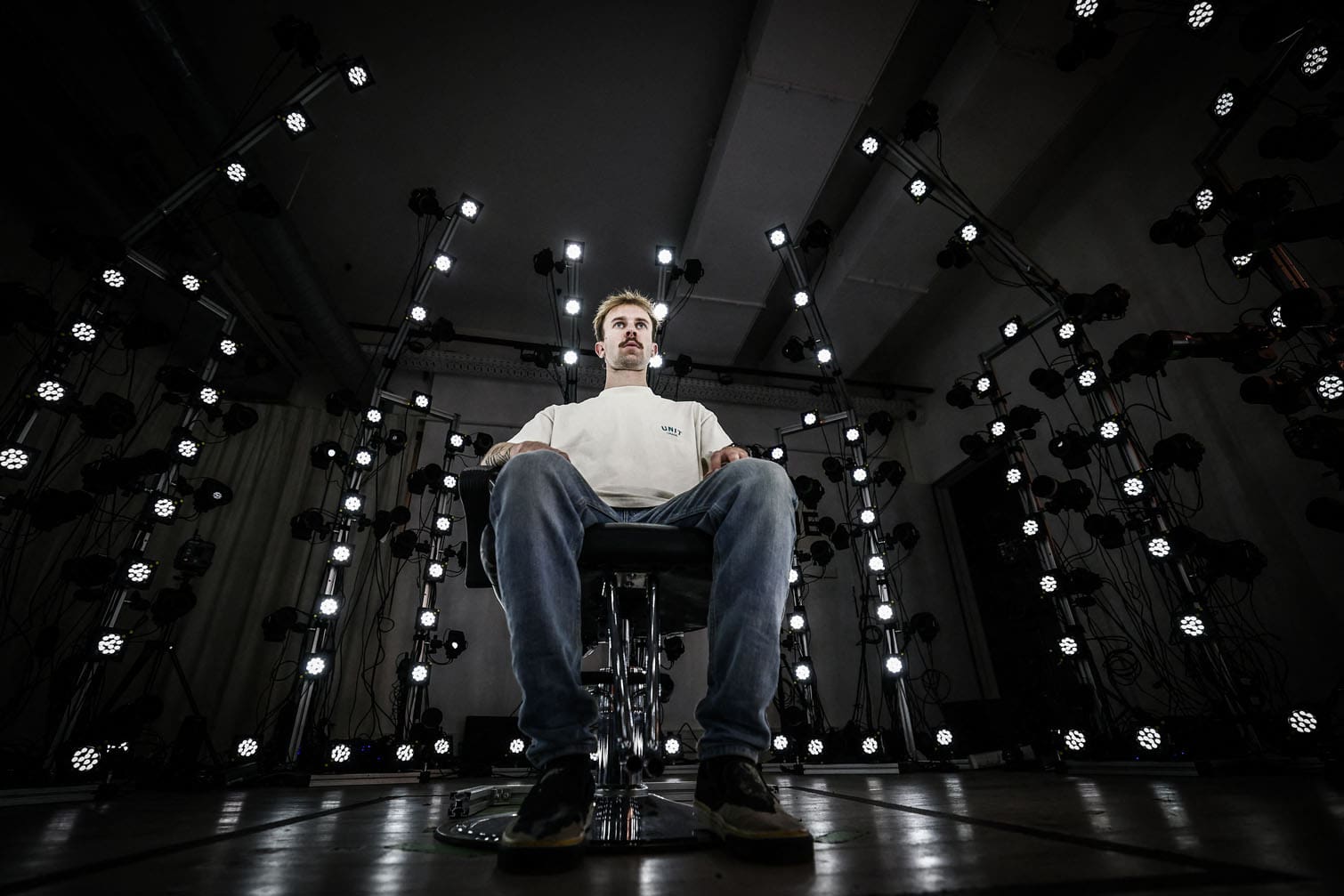 A man has his face scanned at Scan Engine