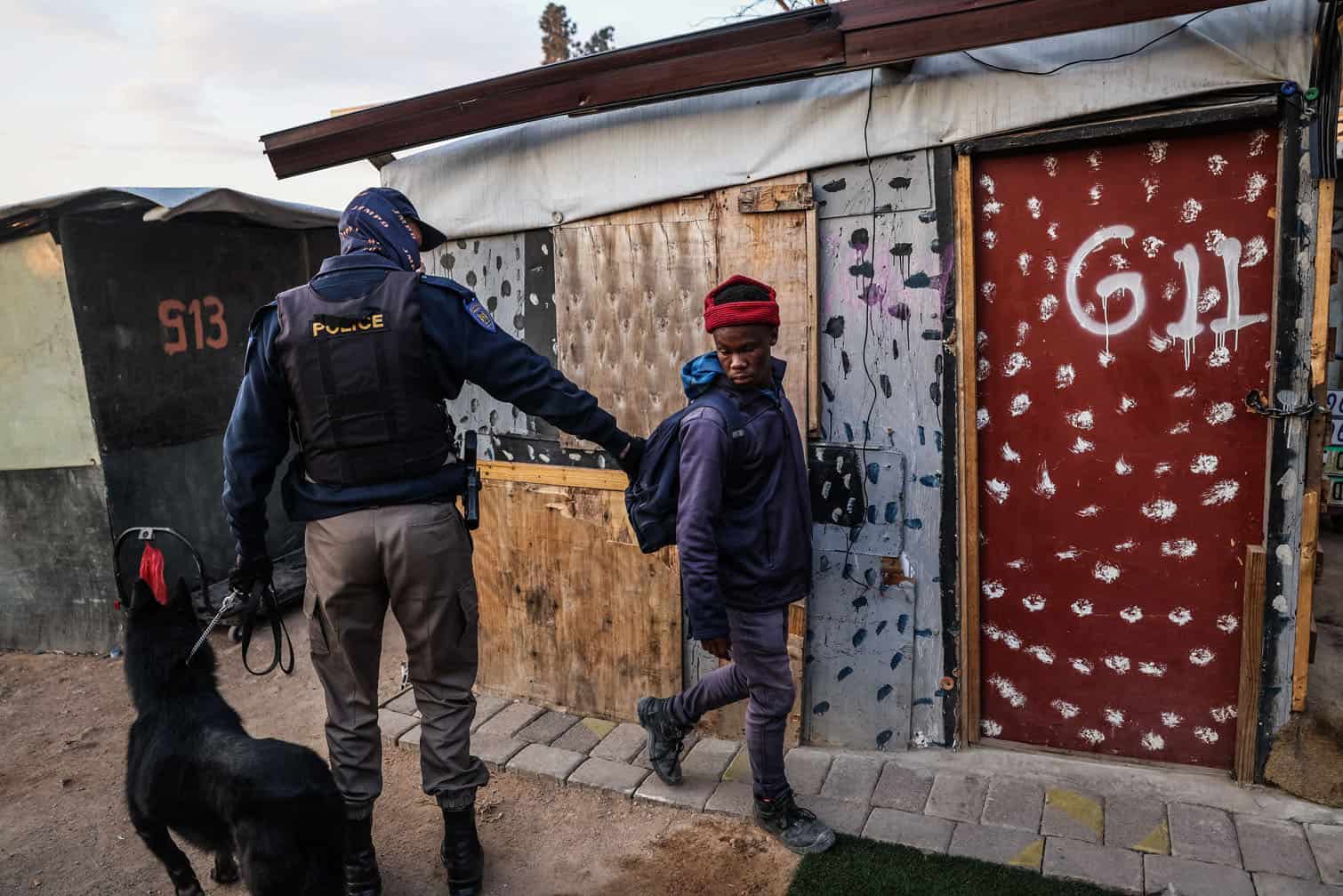 Police raid informal settlement in South Africa