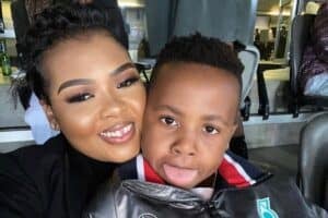 Anele Mdoda and her son Alakhe