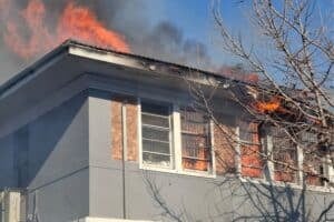 BREAKING: Protetors set Germiton Home Affairs building on fire