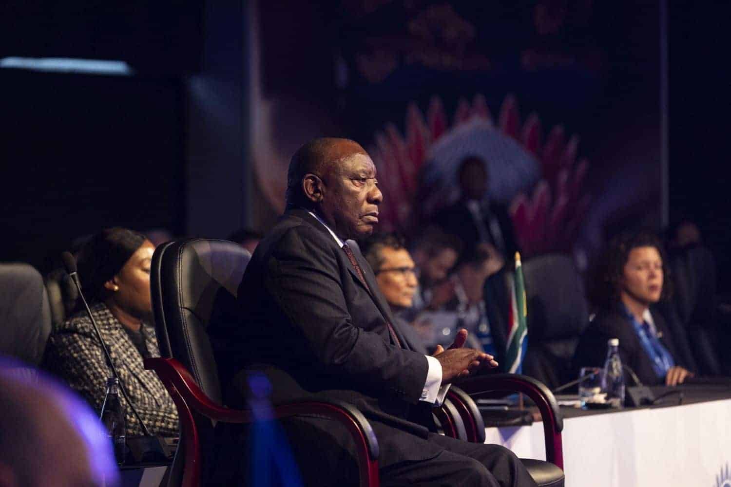 President Cyril Ramaphosa stares into the distance