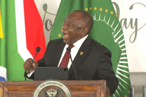 Ramaphosa spoke about the role of women in society and GBV