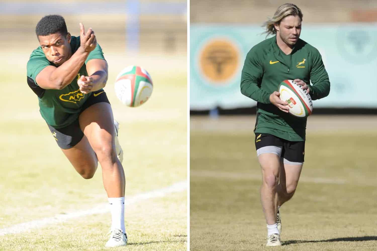 Springbok scrumhalf Grant Williams and Faf de Klerk