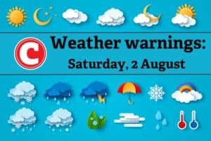 Weather alert 2 August 2025