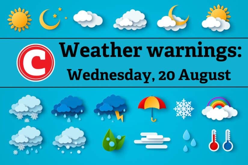 Weather forecast 20 August 2025