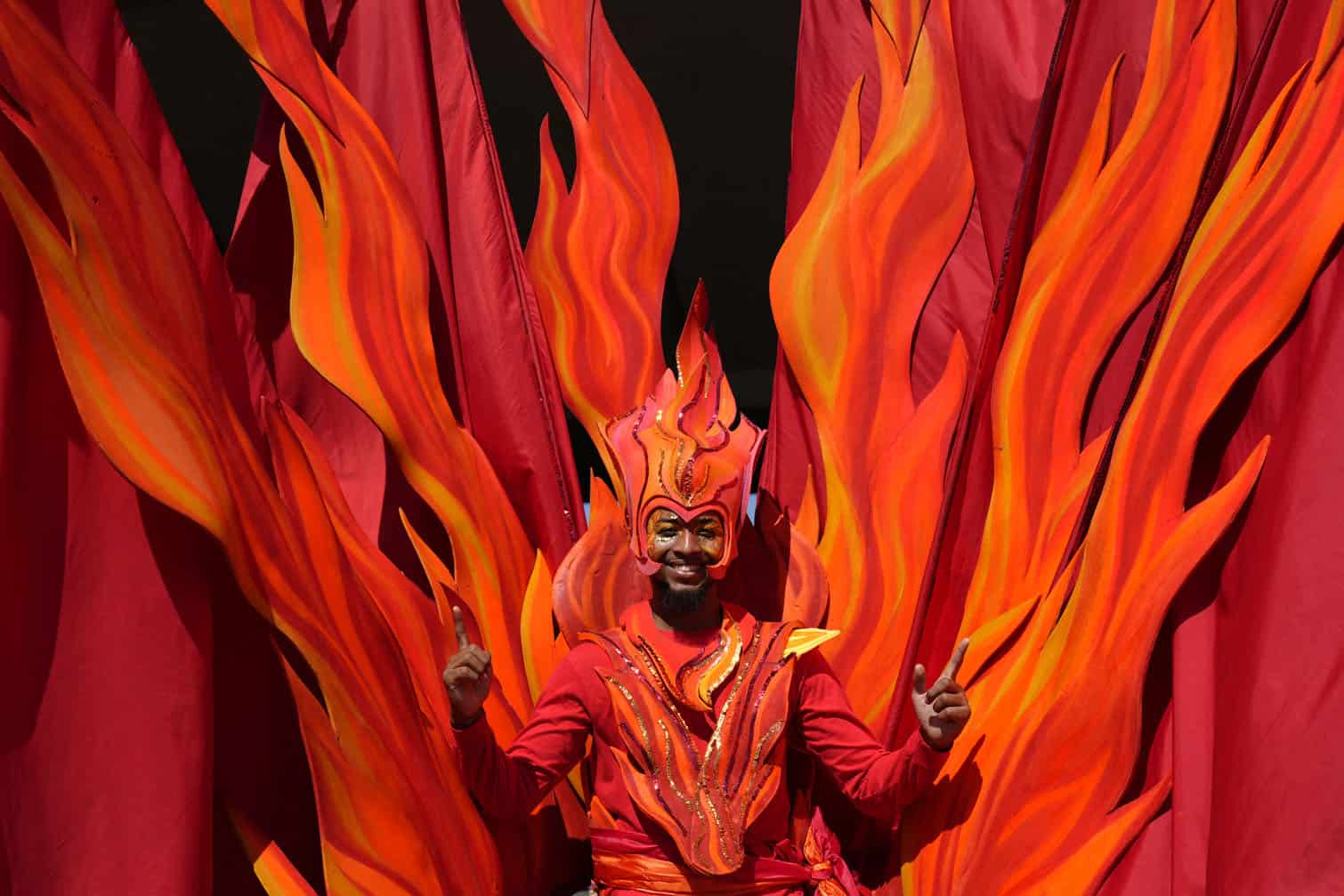 A reveller parades during the Notting Hill Carnival