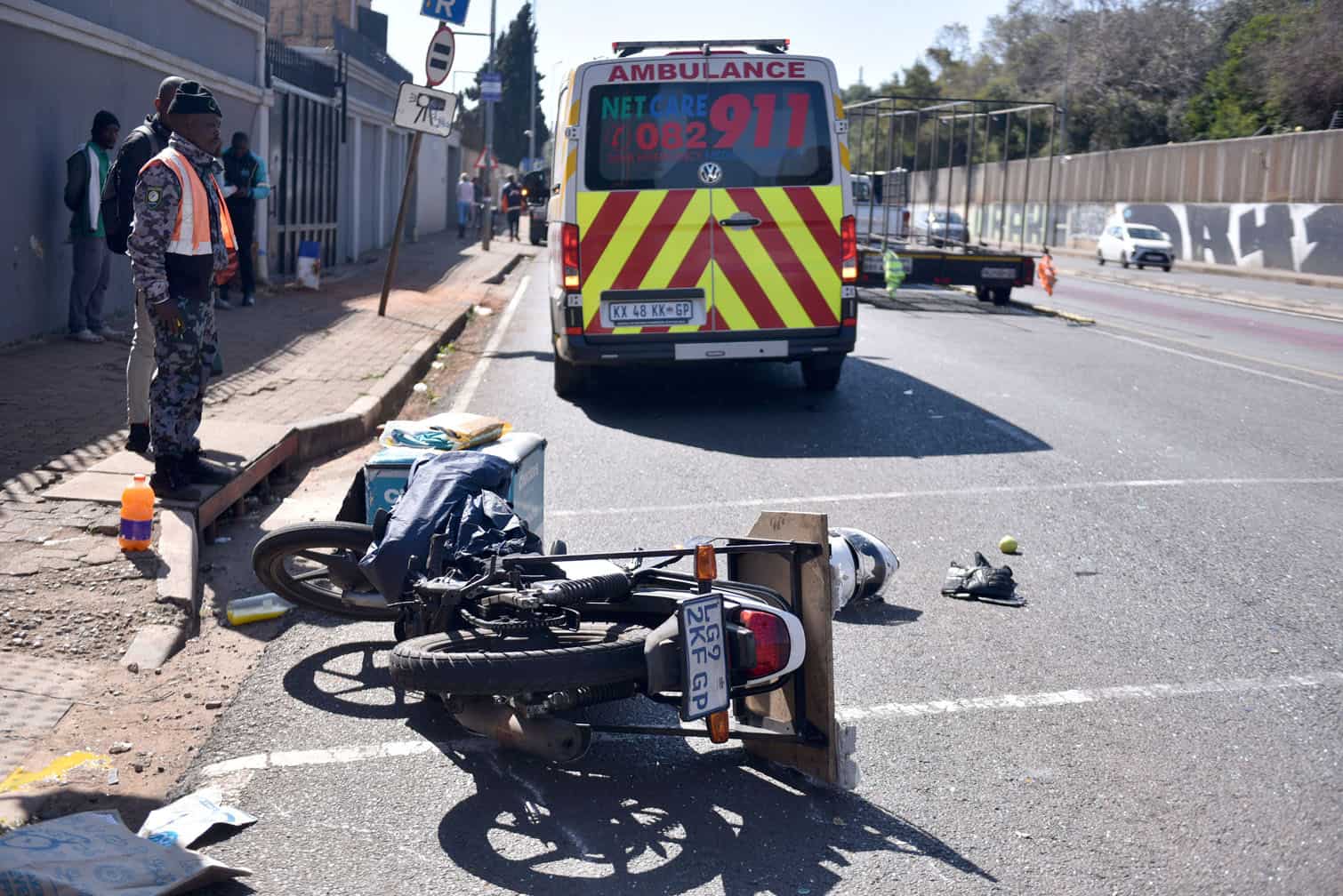 A Checkers Mr Delivery motorcyclist