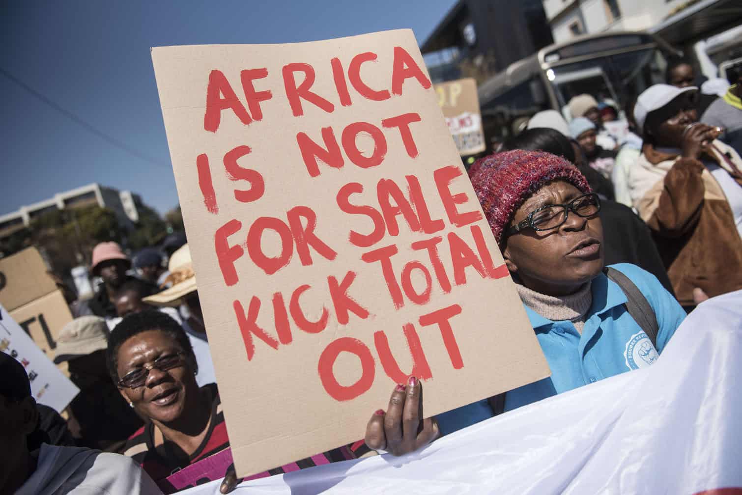Environmental protesters demonstrate in Johannesburg