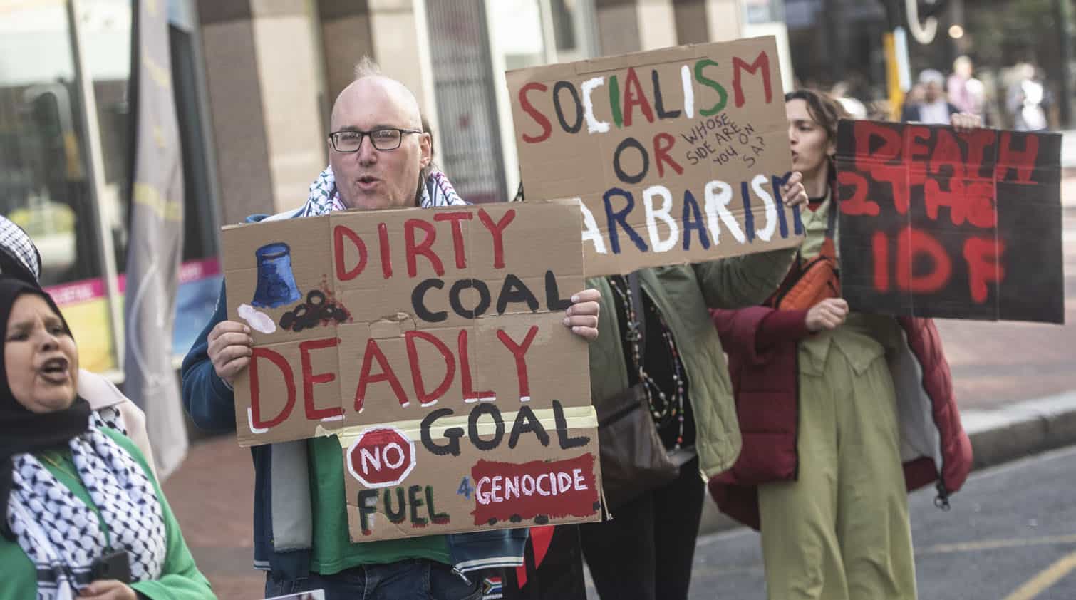 Various Groups Participate In Energy Embargo Now Protest Against Israel In Cape Town