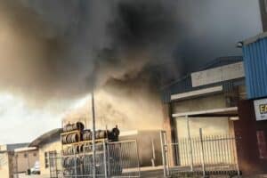 A fire at a factory in Durban