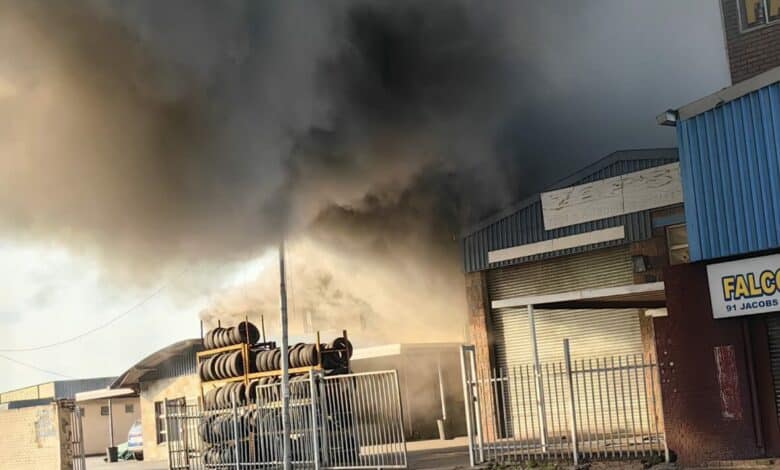 A fire at a factory in Durban