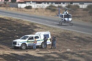 Police helicopter on R59 in Meyerton