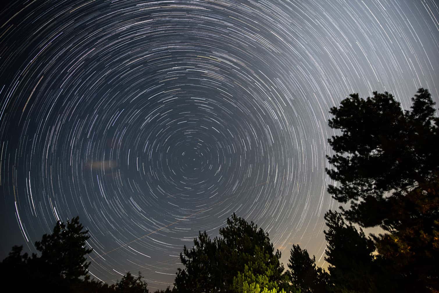 Perseid meteor shower over lake of Kozjak near Skopje