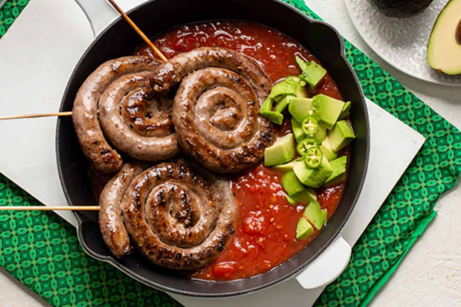 Boerewors with tomato shebo and avocado, Pcutre supplied