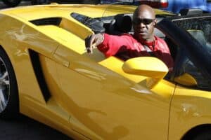 South African business tycoon, Mandla Mthembu showing off his new Lamborghini. Picture via Gallo Images/City Press/Khaya Ngwenya