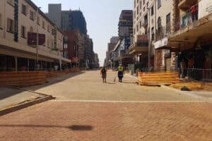 Lilian Ngoyi street was officially handed over but no traffic just yet.