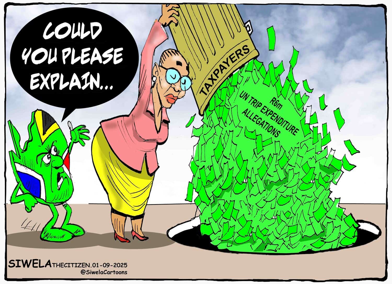 Cartoon of government officials wasting taxpayers' money