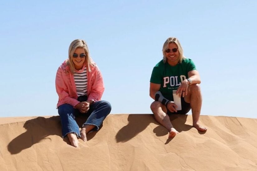 Faf de Klerk and his wife, Miné in Namibia