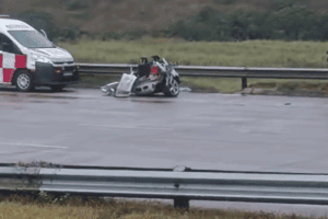 VW Polo car accident scene in KZN