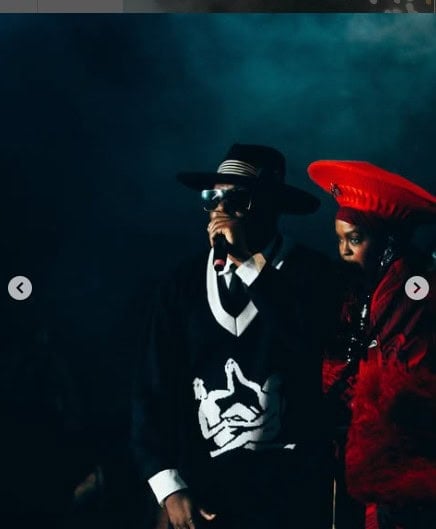 Lauryn Hill and Wycleff Jean in custom Thebe Magugu, Image Instagram 
