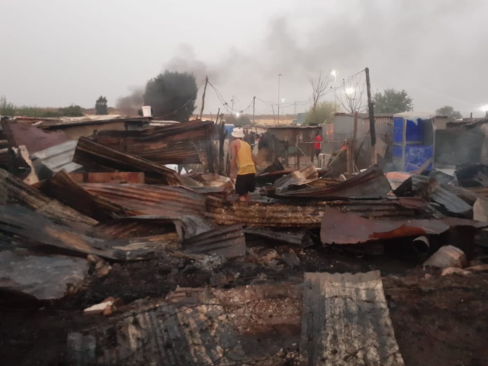 At least 50 shacks destroyed in Makause informal settlement.