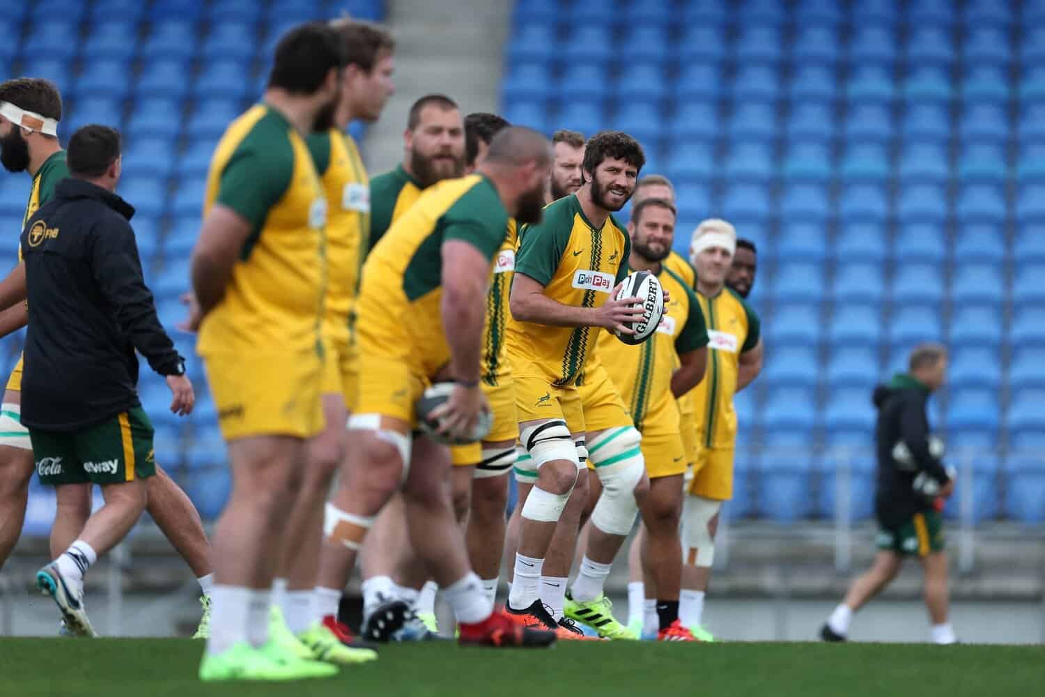 Springbok rugby players in training
