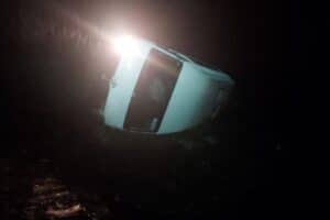 Taxi mangled in crash
