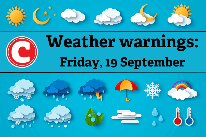 Weather forecast 19 September 2025