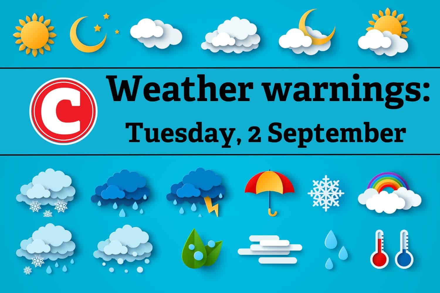 Weather forecast 2 September 2025