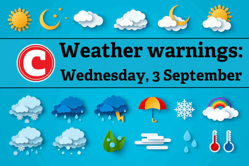 Weather forecast 3 September 2025