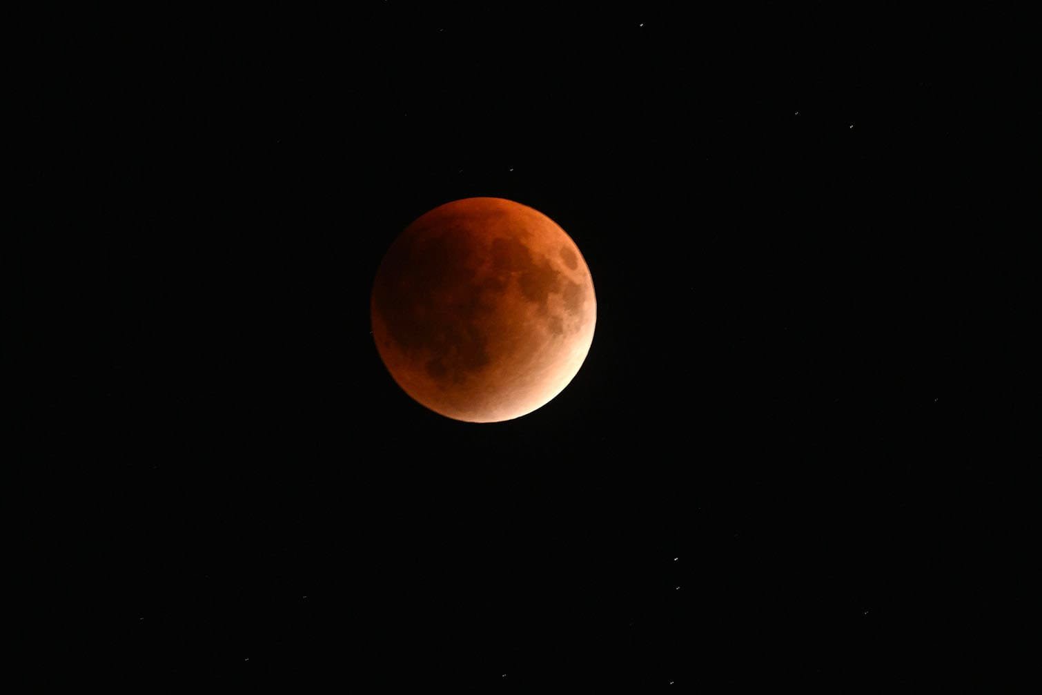 A full moon lunar eclipse also known as "Blood Moon"