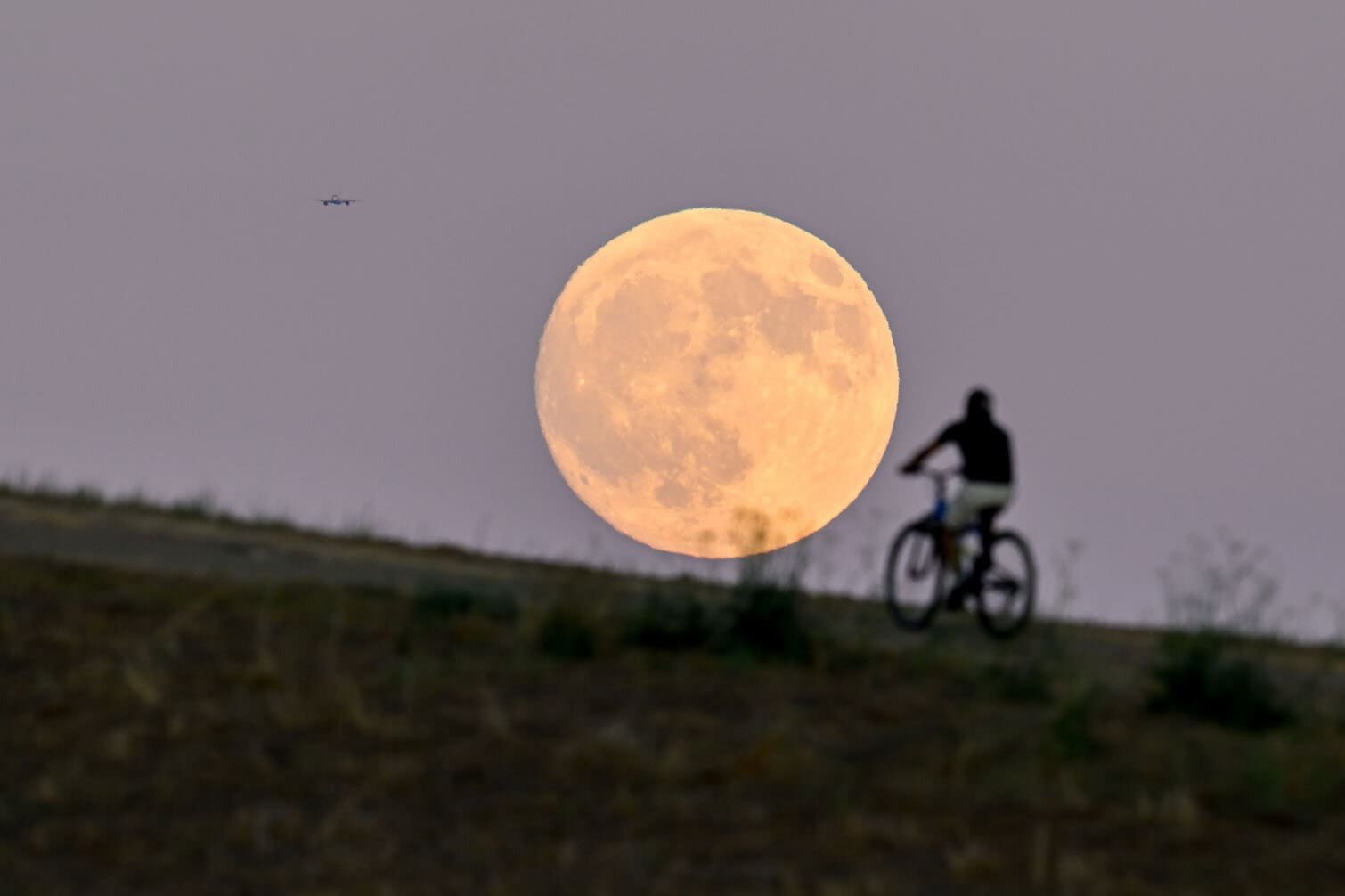 Full 'Harvest Moon' rises in San Mateo, California