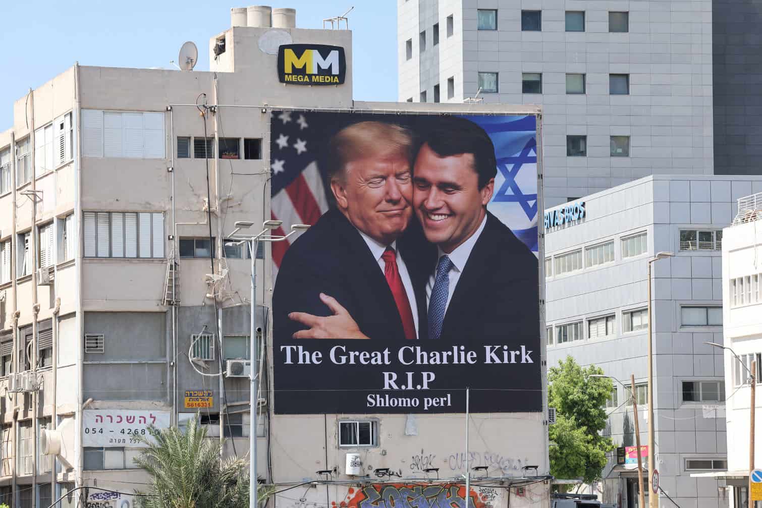 Billboard honors slain US conservative activist Charlie Kirk in Tel Aviv