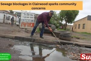 seweage runs through the streets in Clairwood, Durban