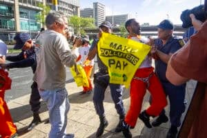 Climate activists protest in Cape Town
