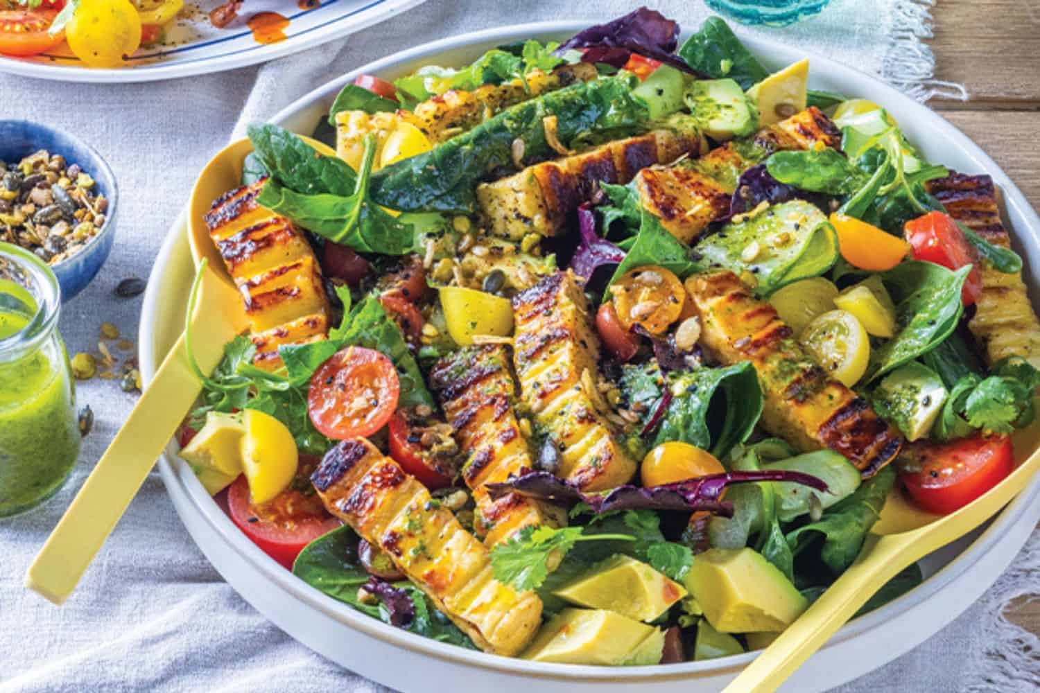 chicken and halloumi Salad recipe