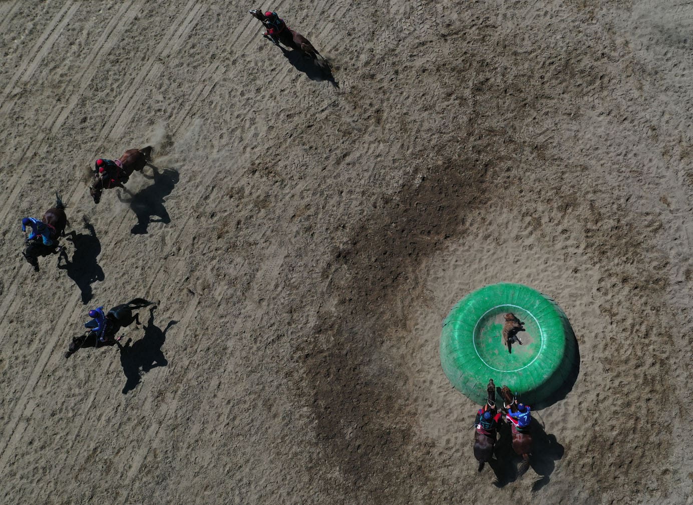 Kyrgyz horse riders play