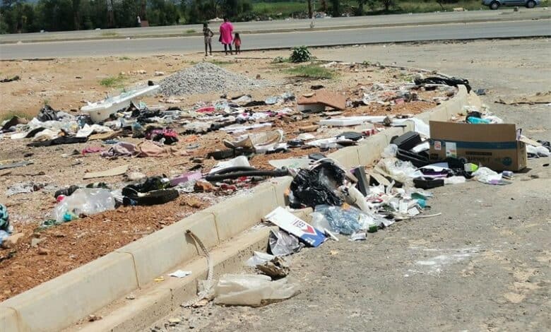 Litter in the streets
