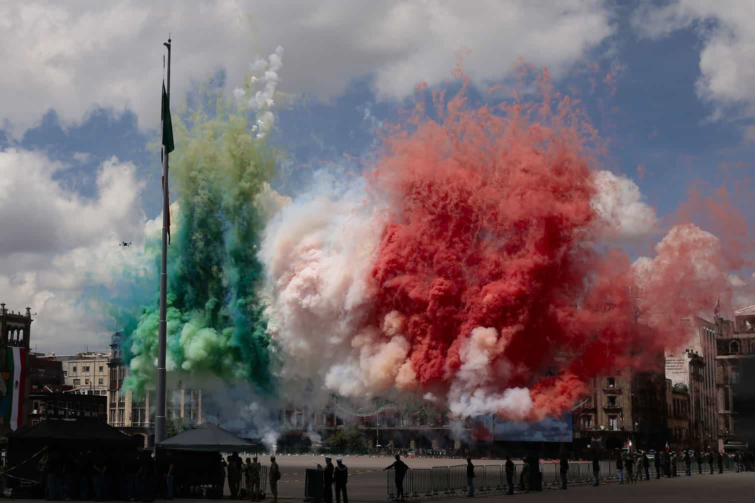 Parade celebrating the 215th anniversary of Mexico's independence